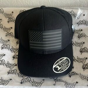 Branded bills old glory trucker hat